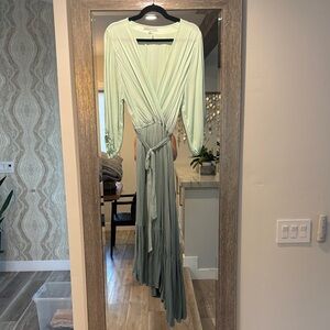 Young Fabulous & Broke Asymmetrical Mint and Gray Dress